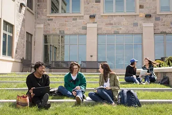 Students on the lawn